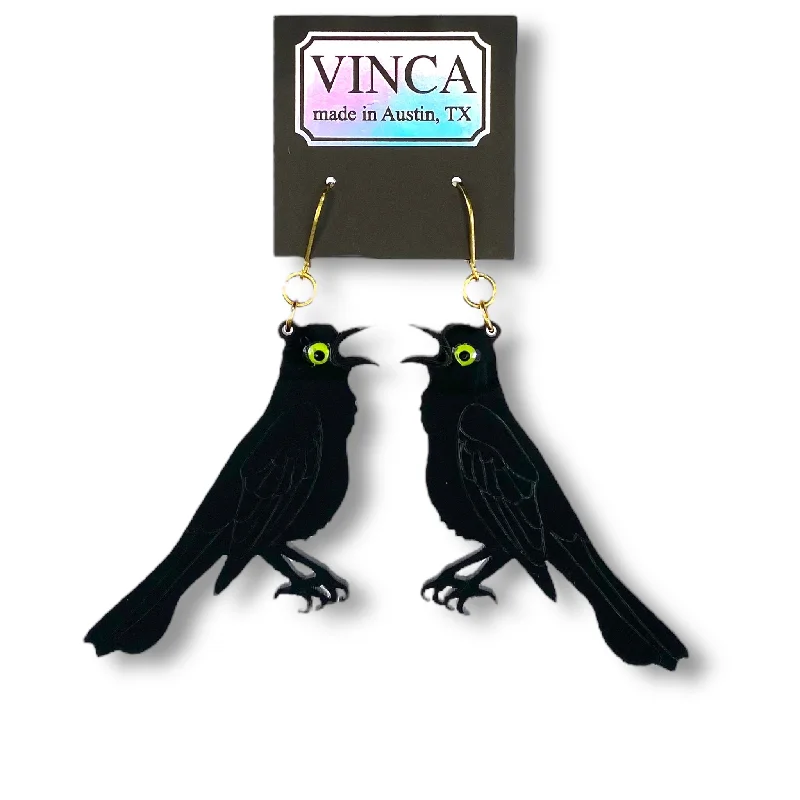 Large Hoop Gemstone Earrings-GRACKLE EARRINGS