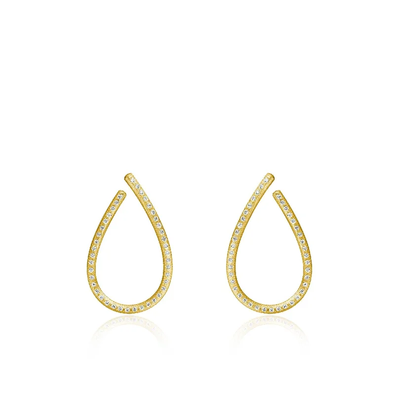 Luxury Gemstone Hoop Earrings-Kharisma Galaxy Medium 18K Gold Earrings w. Diamond