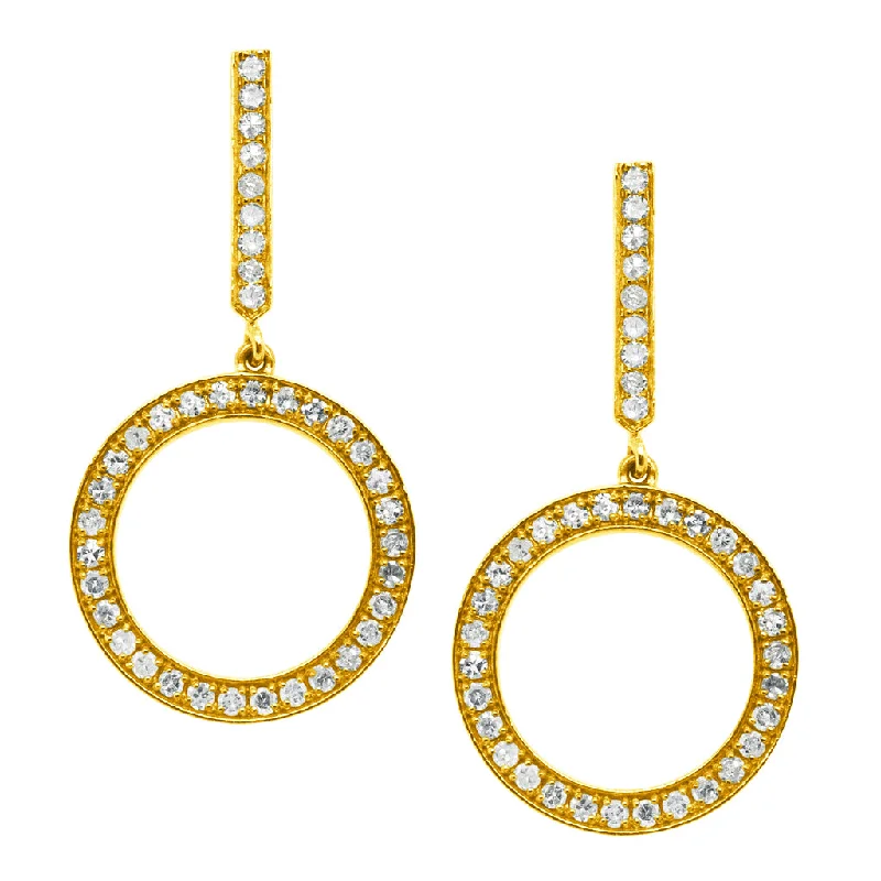 Sparkling Gold Earrings-Mia Robin Drops Yellow Gold