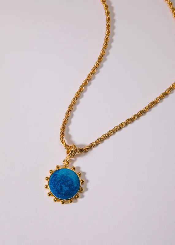 Fathers Day Necklaces-Blue Sun Necklace