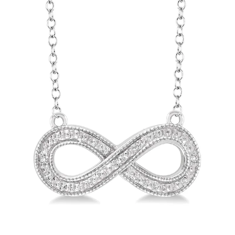 Chakra Necklaces-Sterling Silver Infinity Diamond Necklace