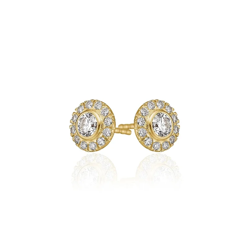 Unique Drop Earrings-Harmony Medium 18K Gold Earrings w. Diamonds