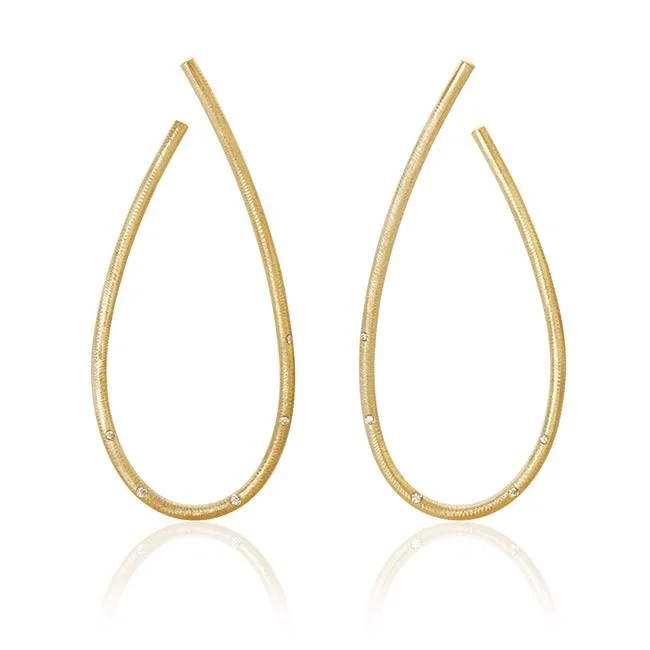 Classic Gold Hoop Earrings-Mega Kharisma 18K Gold Earrings w. Diamonds