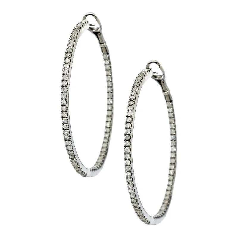 Elegant Pearl Earrings-Mary Hoops Silver 1.5mm