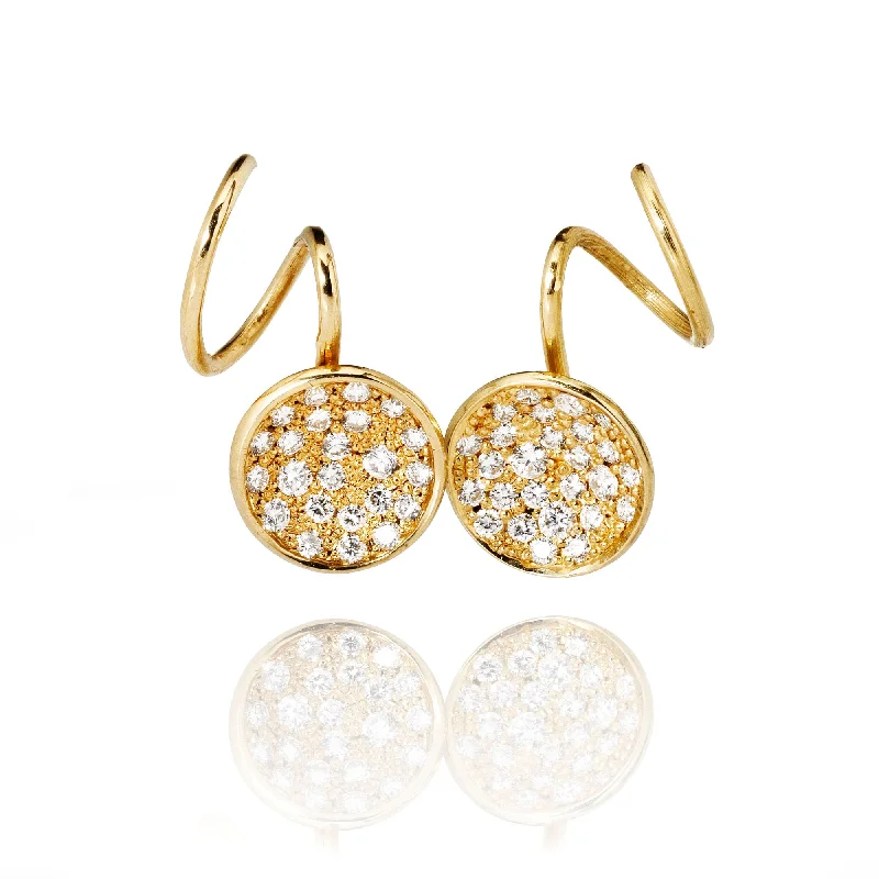 Elegant Stud Earrings-Diatom 18K Gold Earrings w. Diamonds