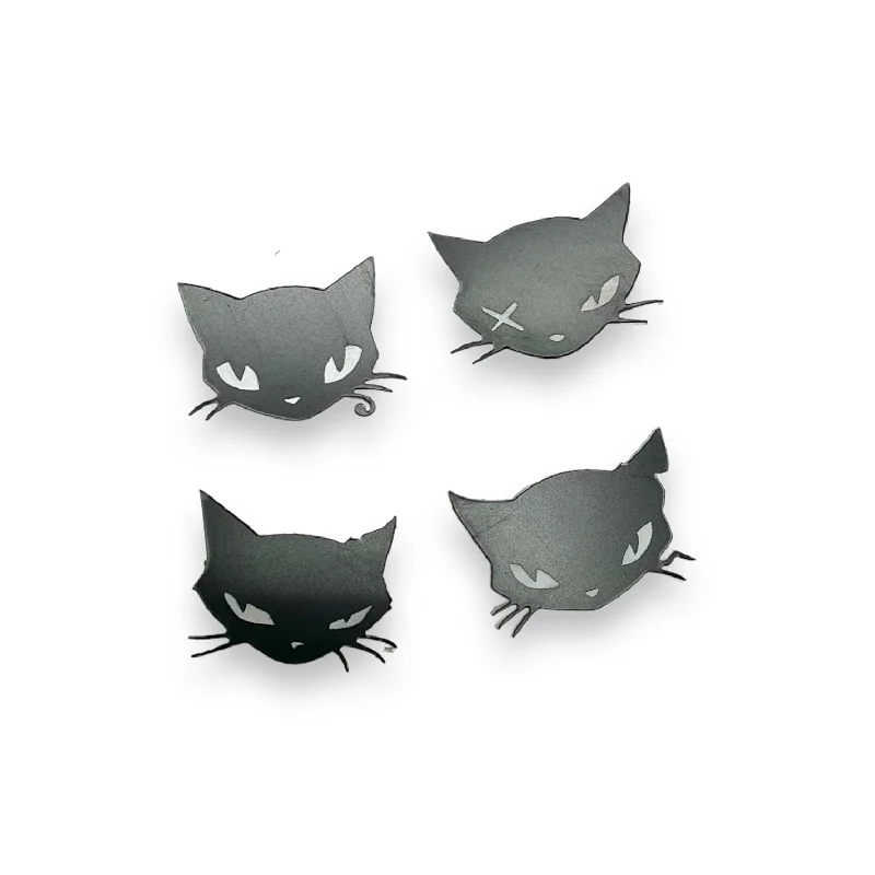 Elegant Gold Hoop Earrings-Last Chance! Emily The Strange® Cat Posse set of 4 ear studs