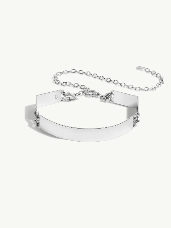 Affordable Necklaces-Roman Chain Choker Necklace In Sterling Silver