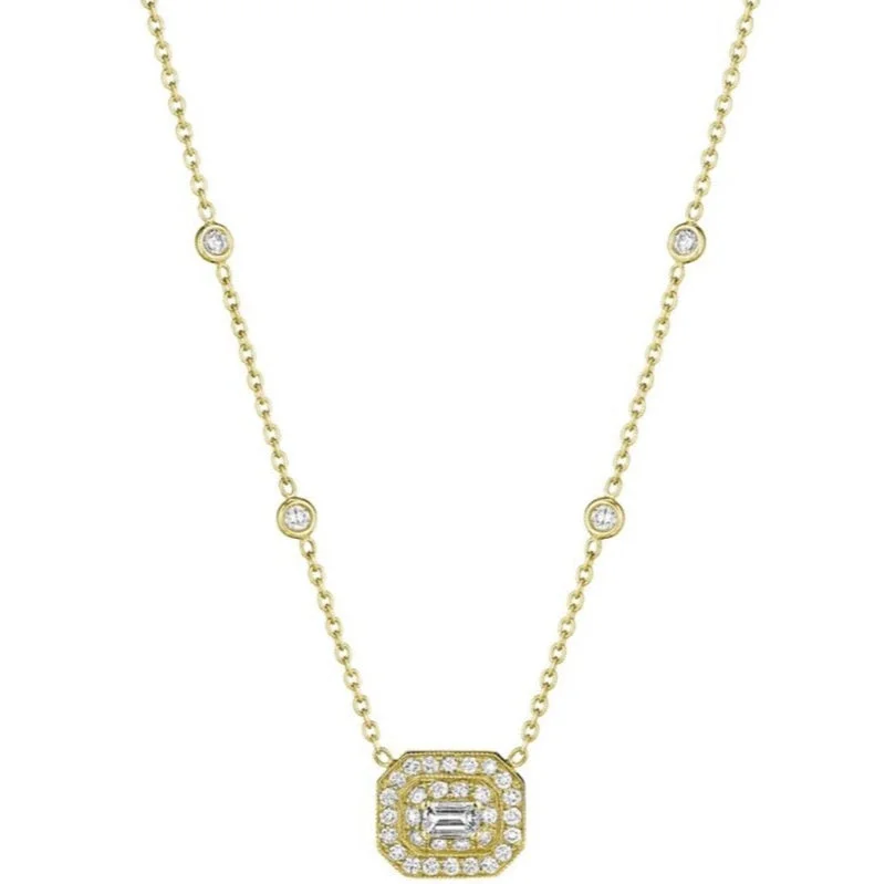 Unique Pendant Necklaces-Penny Preville Mid Emerald Cut Art Deco Necklace