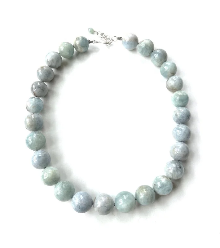 Family Necklaces-ANN LIGHTFOOT - AQUAMARINE RAS DU COU NECKLACE