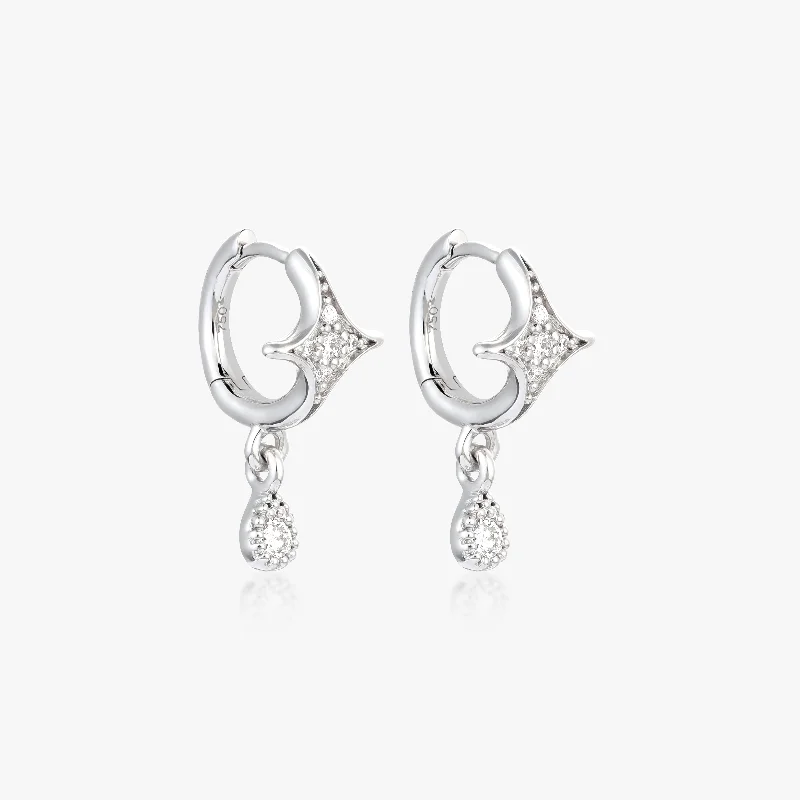 Classic Hoop Gemstone Earrings-Luna Mini Drop Hoops