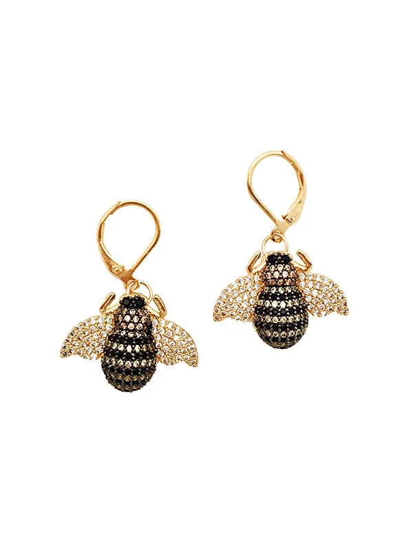 Crystal Drop Earrings for Women-Bzzzzz Bee Earrings