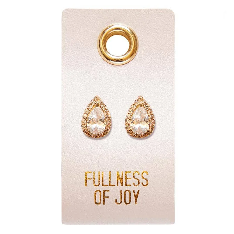 Elegant Gold Dangle Earrings-Fullness of Joy - Droplet Earrings