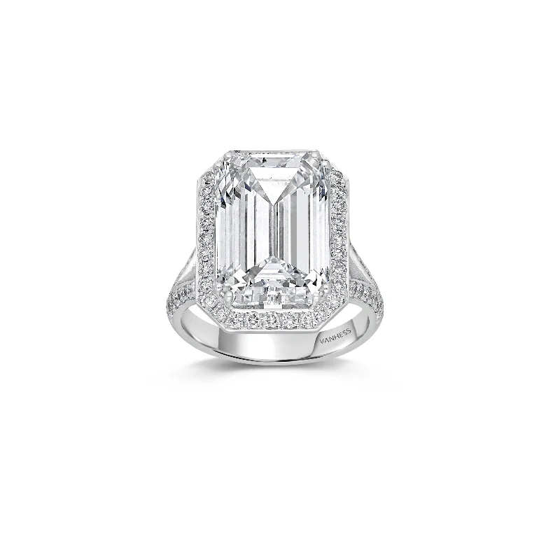 Men’s Custom Promise Wedding Rings-Emerald Cut Ring (9.52 Carat)