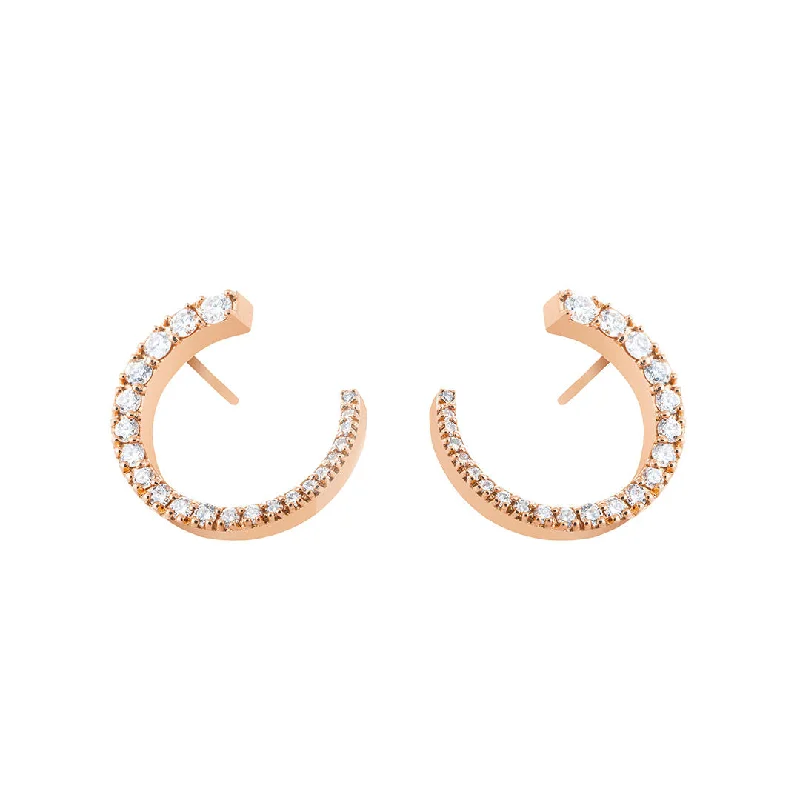 Custom Drop Earrings-Forever and Always 18K Rose Gold Earring w. Diamonds