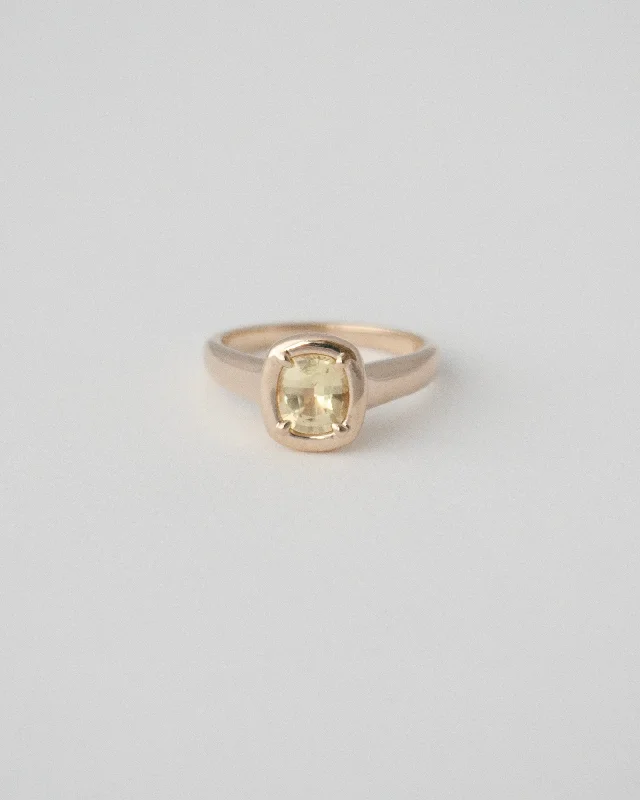 Women’s Custom Engagement Ring Sets-THE CARLY RING | YELLOW ELONGATED CUSHION SAPPHIRE