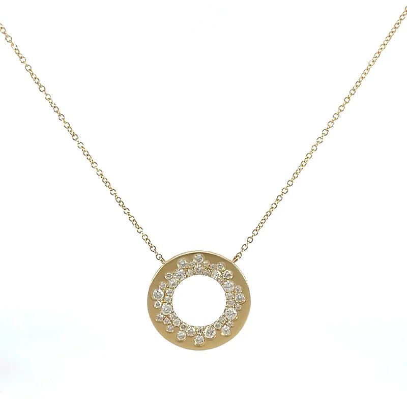 Travel Necklaces-Open Circle Diamond Necklace