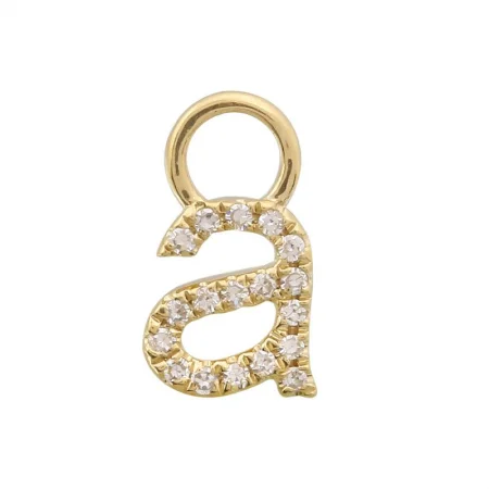 Luxury Gold Earrings-Diamond Initial Earring Charm