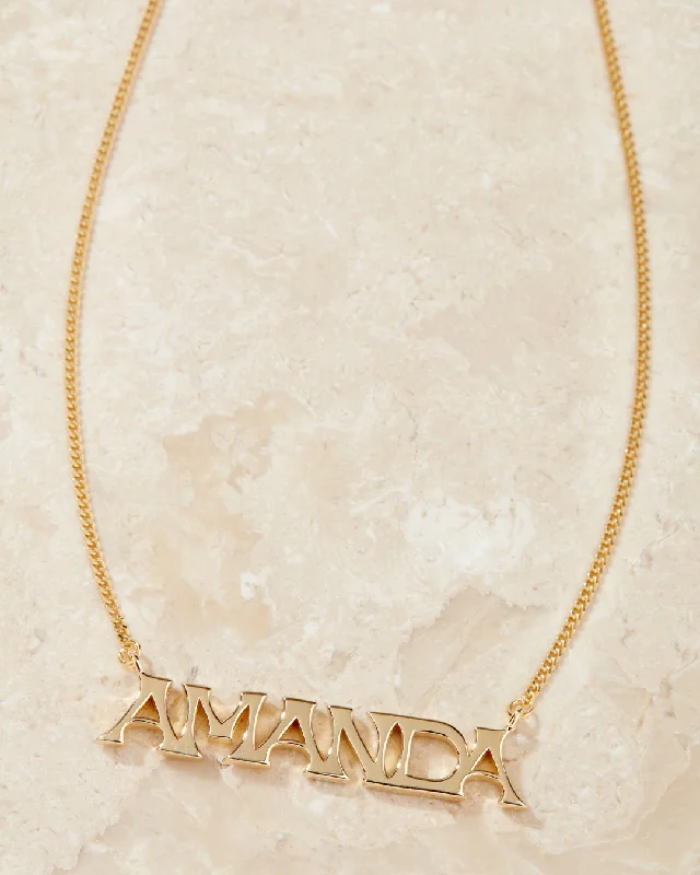 Cute Gold Necklaces-The Nameplate Necklace [Vintage]