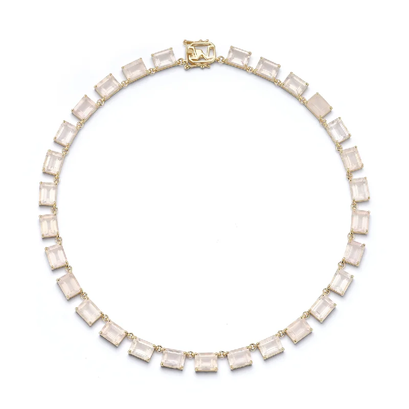 Simple Chain Necklaces-14kt Rose Quartz Anna Riviera Necklace