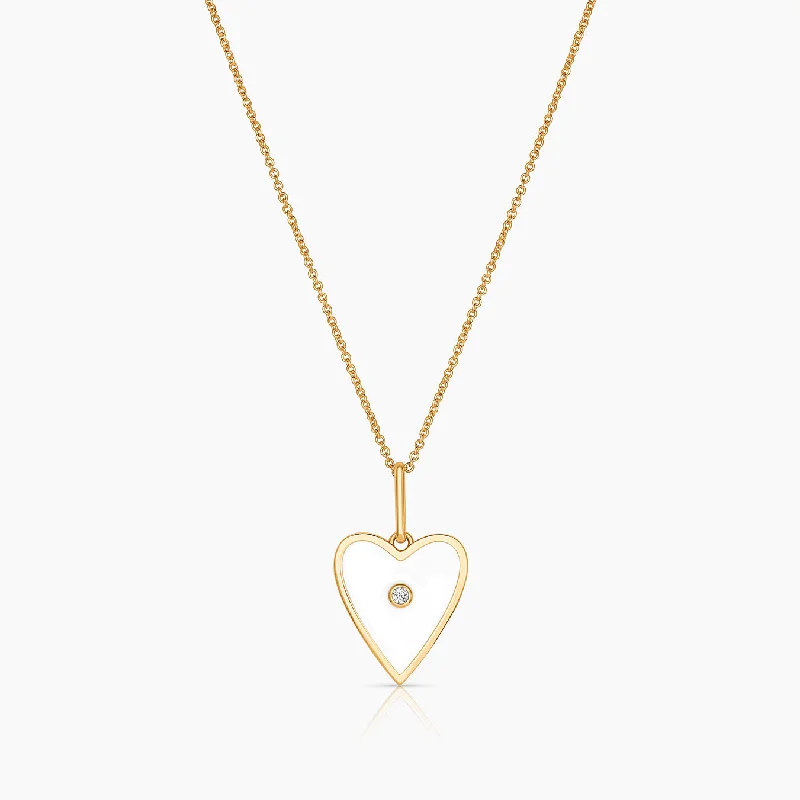 Infinity Heart Necklaces-Amaya White Enamel Necklace