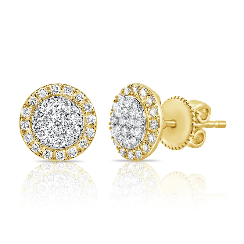 Custom Drop Earrings for Women-Illusion Diamond Studs