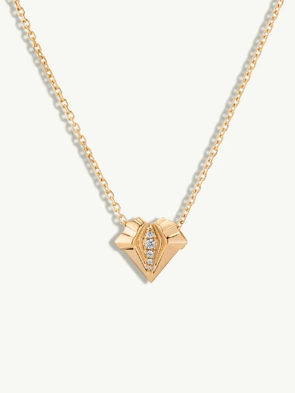 Real Gold Necklaces-Alexandria Pendant Necklace With Brilliant Pavé-Set Diamonds In 18K Yellow Gold, 13mm