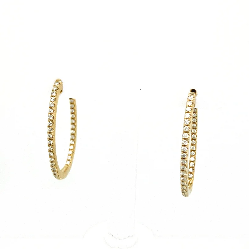 Bold Gold Earrings-Oval In & Out Hoop Earrings