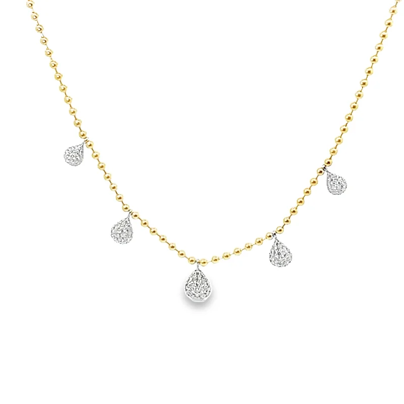 Crystal Necklaces-Aspery & Guldag Pave Diamond Pear ‘Cleo’ Ball Chain Necklace