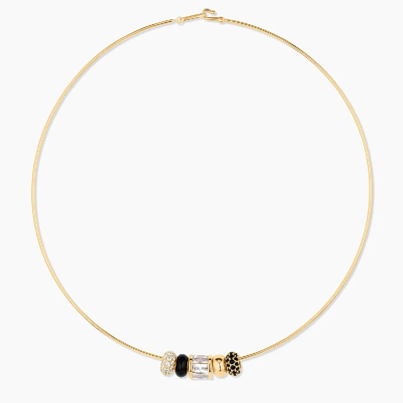 Gold-Plated Necklaces-Noir Choker Necklace