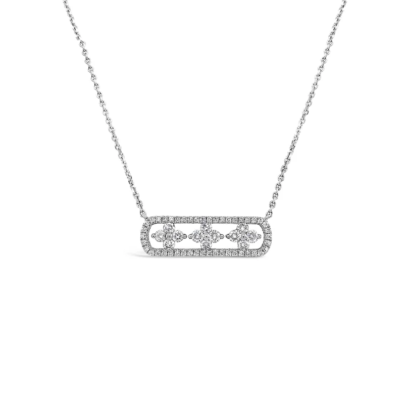 Love Necklaces-Diamond Air Flower Bar Pendant