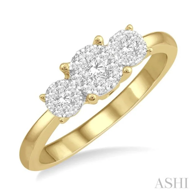 Men’s Wedding Bands with Diamonds-1/3 ctw Lovebright Round Cut Diamond Ring in 14K Yellow and White Gold