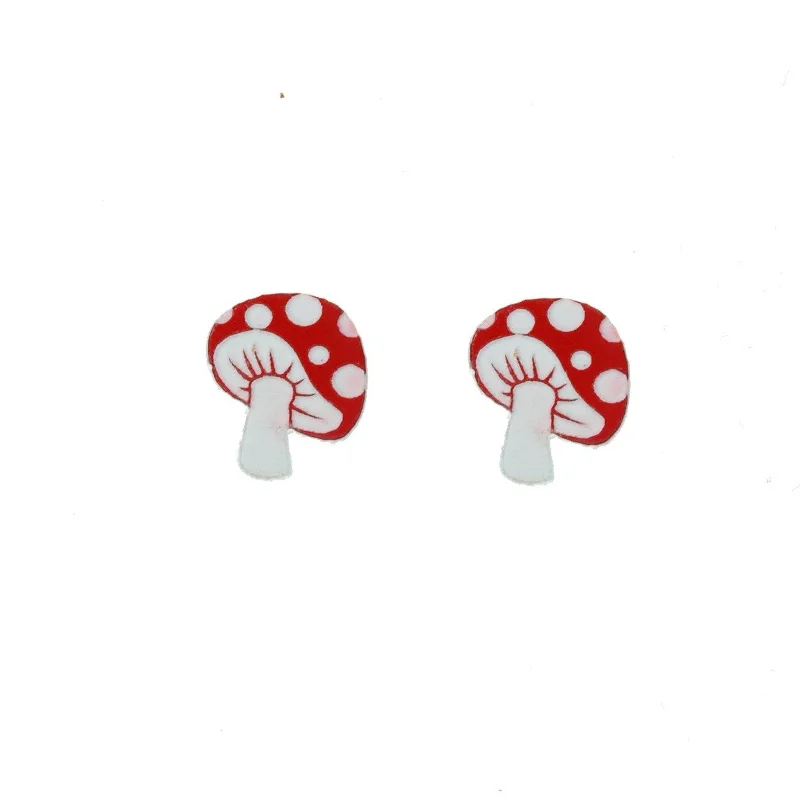 Personalized Pearl Earrings-Magic Mushroom Earrings - Cute miniatures great for gamers and ravers!