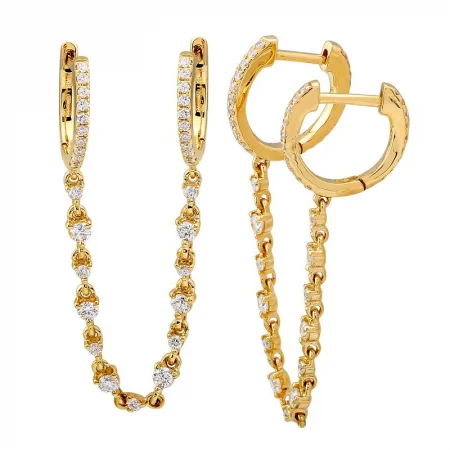 Dazzling Crystal Earrings-Diamond Tennis Double Huggie Earrings