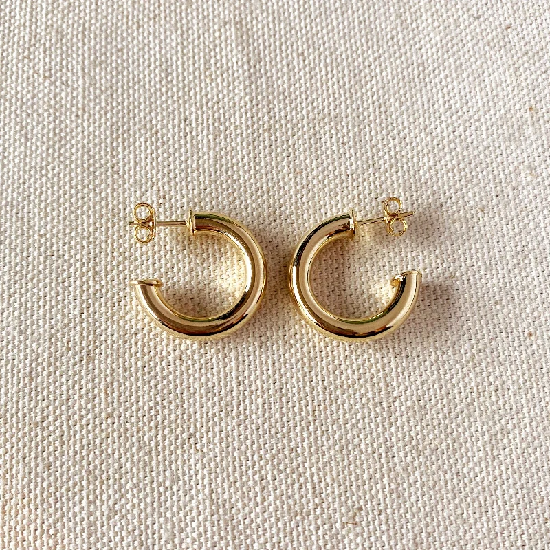 Trendy Gemstone Earrings for Women-Anne 18k Gold Filled Half-Hoops Earrings