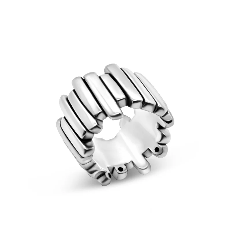 Women’s Vintage Wedding Bands-Silver Chunky No.1 Ring