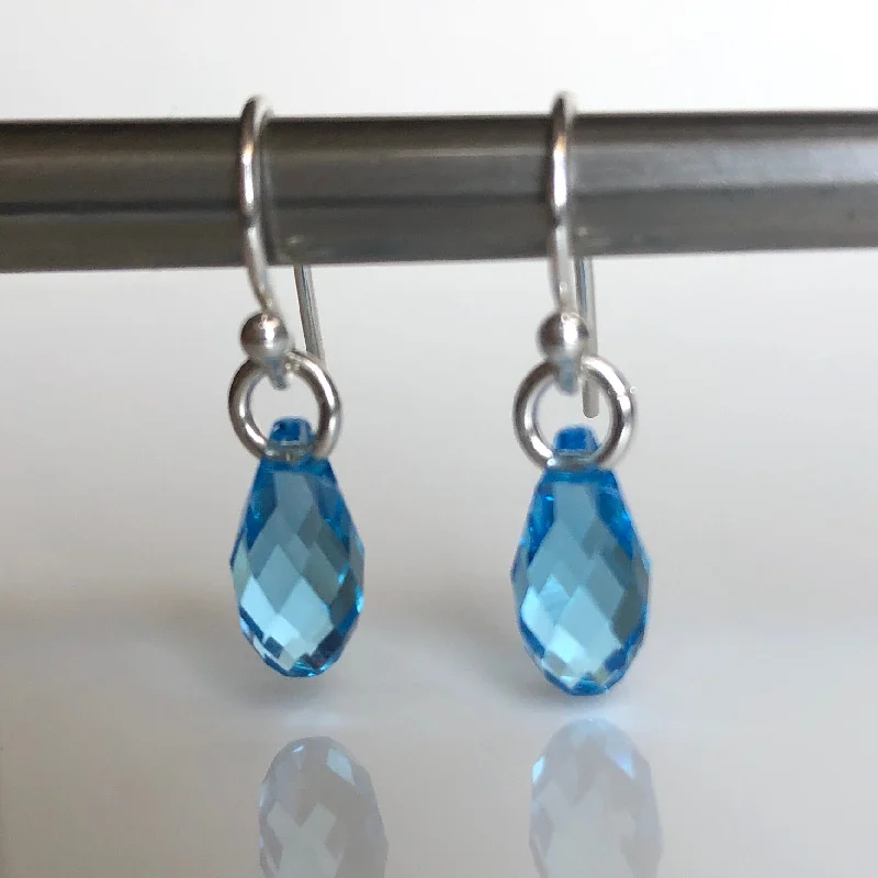 Elegant Pearl Earrings-teardrop earrings - aquamarine