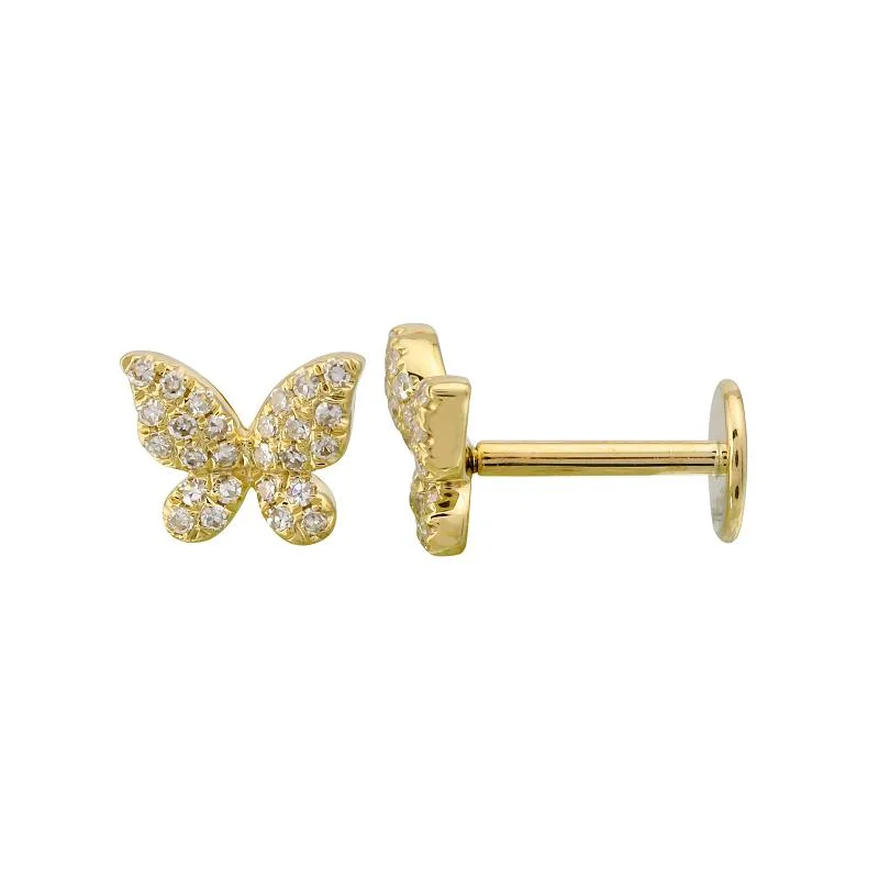 Stylish Drop Earrings for Women-Butterfly Flat Back Studs