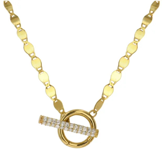 Gold Chain Necklaces-Rachel Reid Shimmer Diamond Toggle Necklace