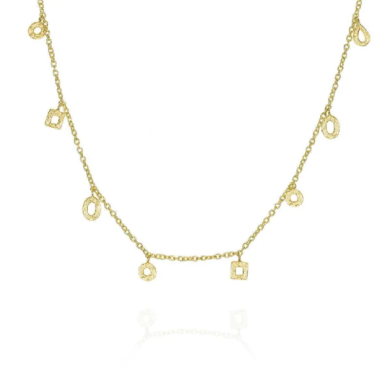 Birthstone Necklaces-18K Yellow Gold Vermeil Geometric Drop Necklace