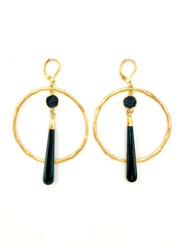 Stylish Gold Drop Earrings-Large Jab Earrings