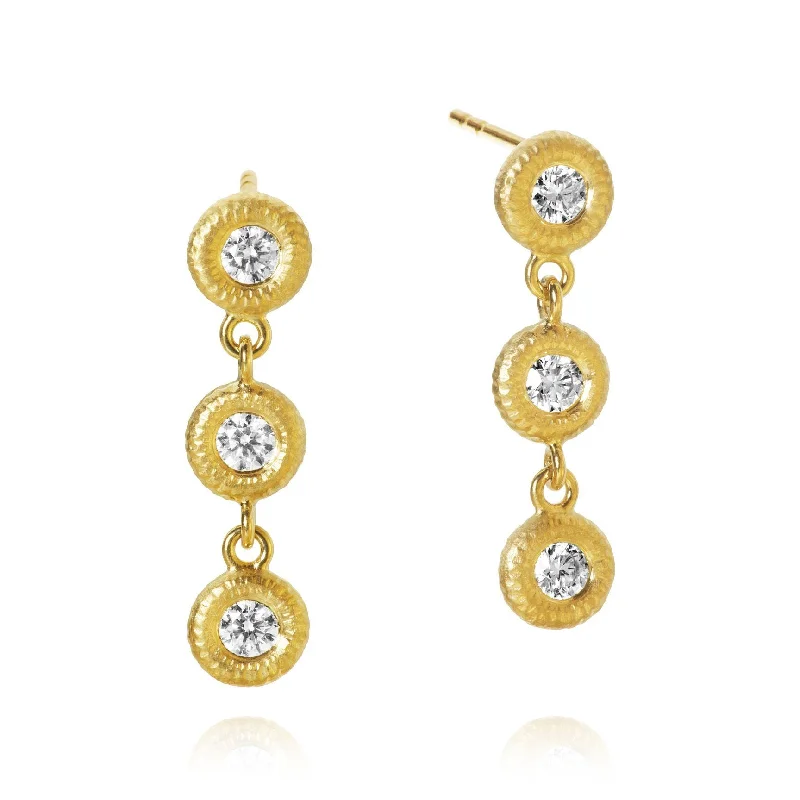 Simple Hoop Earrings for Women-Glory 18K Gold Earrings w. Diamonds