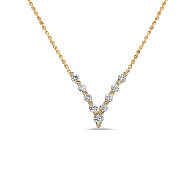 Adjustable Pendant Necklaces-Diamond Air V Pendant