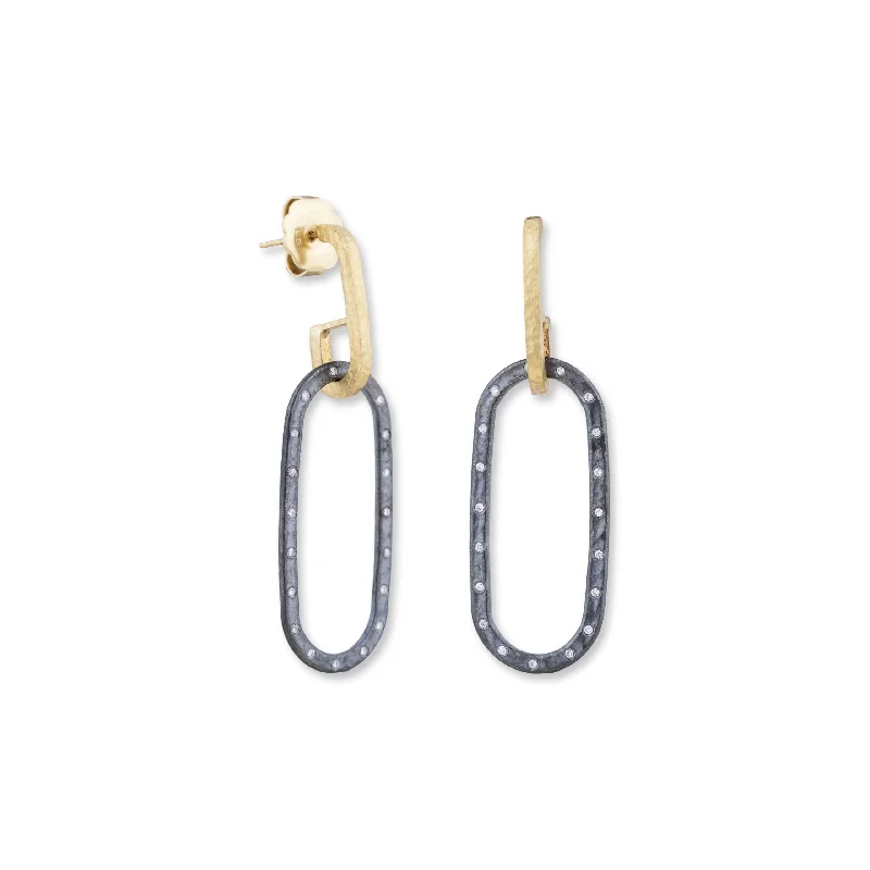 Modern Gold Hoop Earrings-Lika Behar Two-Tone "Caroline" Earrings