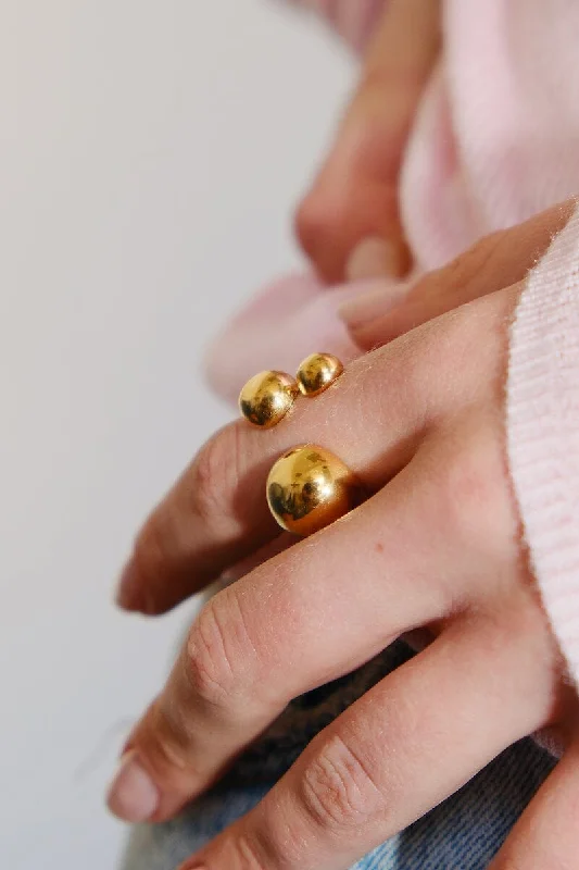 Vintage Rose Gold Engagement Rings-Raelynn Open Bauble Stacking Ring