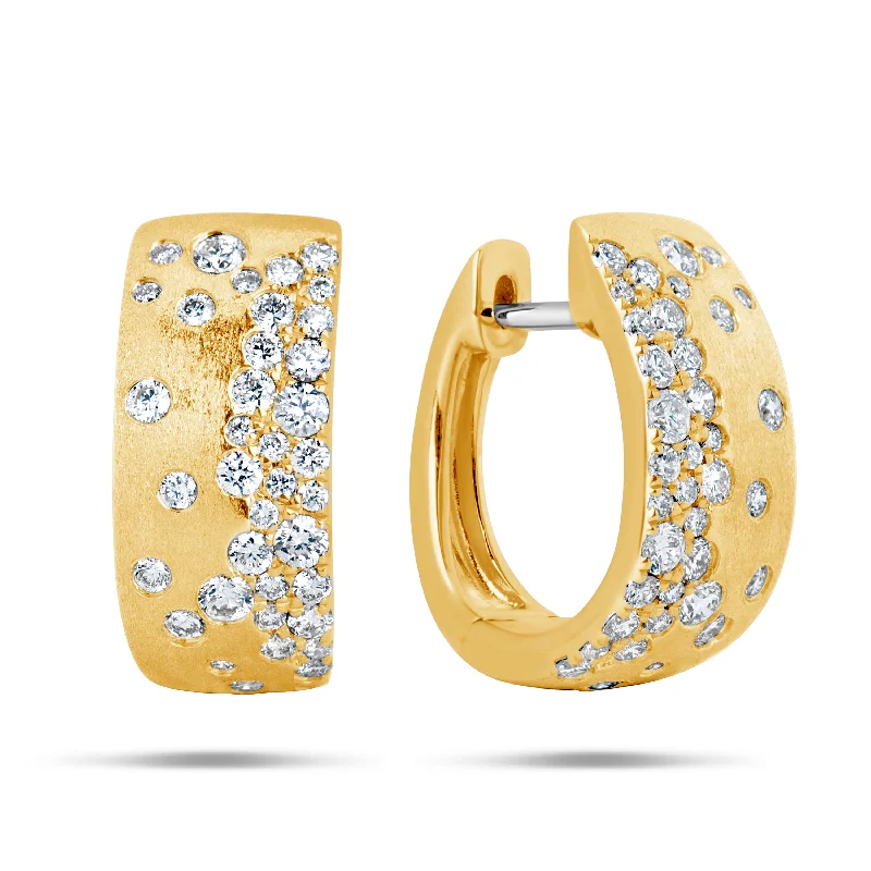 Classic Stud Earrings-Diamond Confetti Wide Huggy Earrings