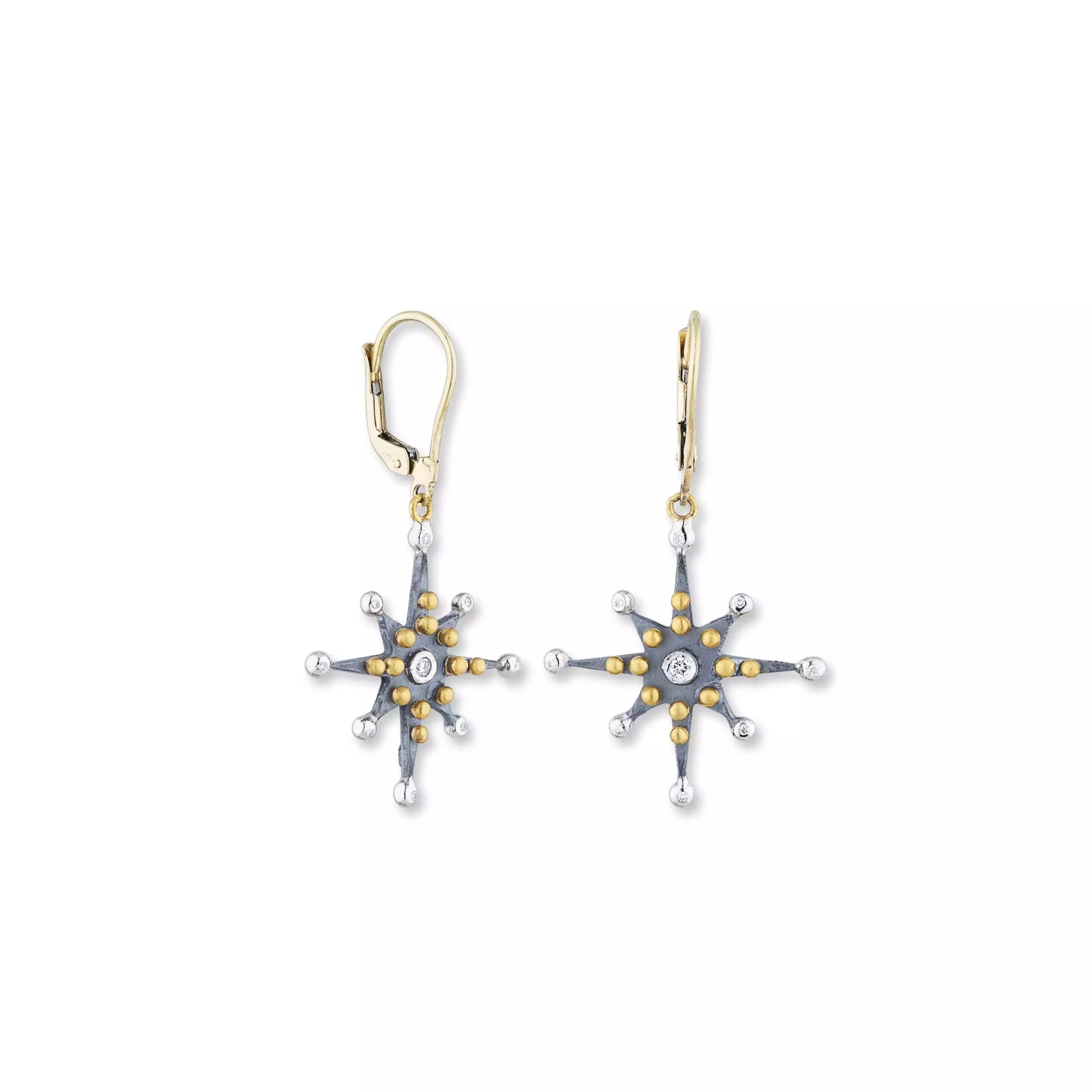 Gemstone Earrings for Women-Lika Behar star dangle earrings