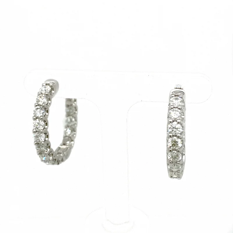 Personalized Crystal Earrings-3.00ct In & Out Diamond Hoops