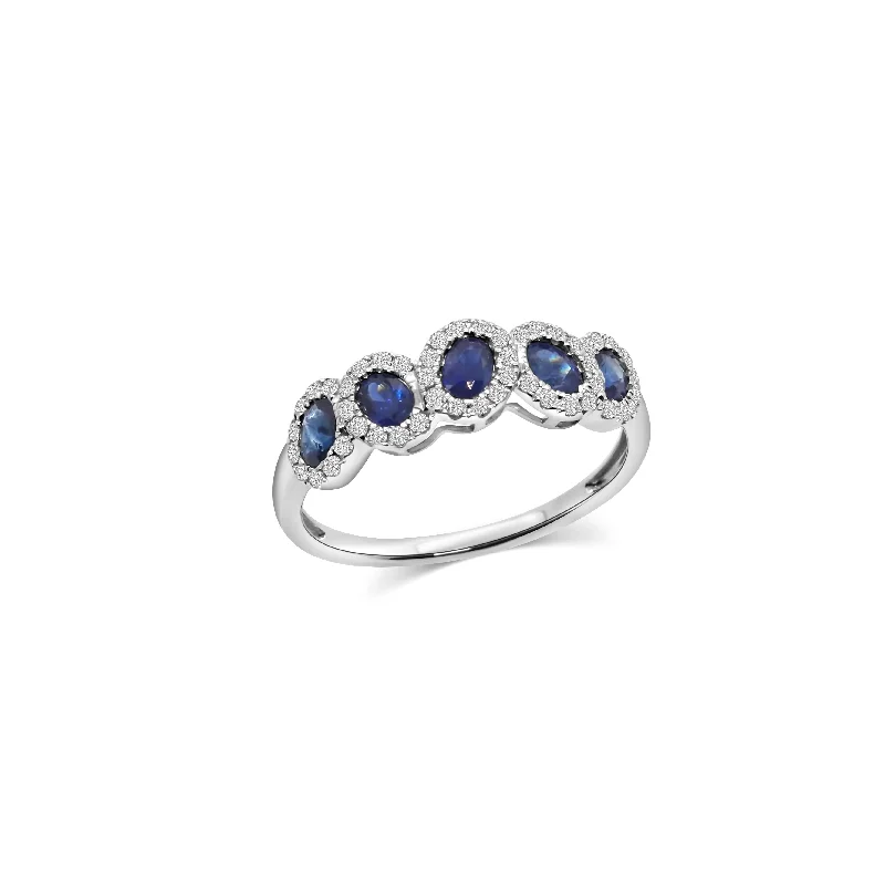 Designer Custom Engagement Rings-Sapphire Galaxy Ring