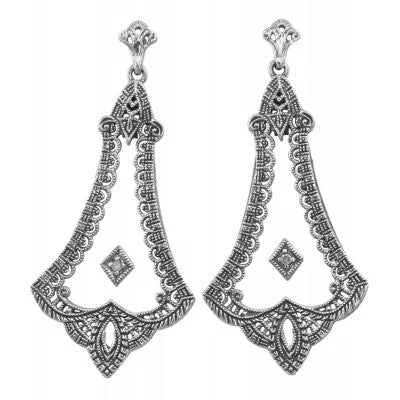 Trendy Drop Stud Earrings-Crystal Center Chandelier Earrings