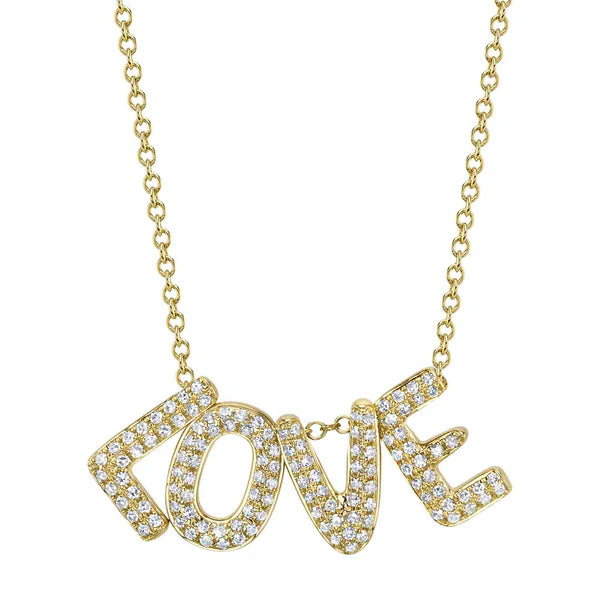 Layered Chain Necklaces-Shy Creation 'LOVE' Necklace